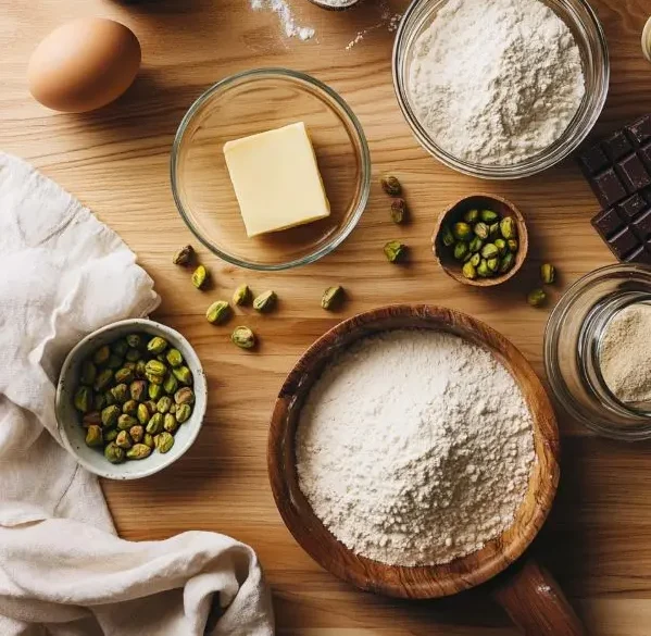 ingredients needed for butter pistachio cookies